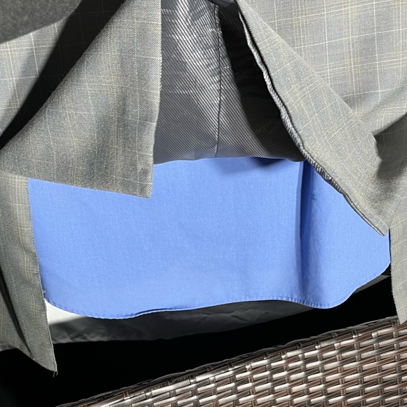 Giorgio Fiorelli Soft Grey 2 Button Canvas Stitching Double Vented Blazer 46L - Picture 7 of 15